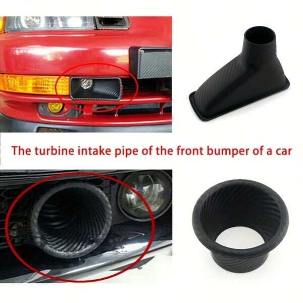 1 pezzo Griglia di presa d'aria per auto con motivo in fibra di carbonio, presa d'aria anteriore per paraurti, presa d'aria di aspirazione naturale o turbo, rotonda/quadrata