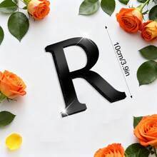 10/20厘米亚克力镜面墙贴，自带可移除字母：A-Z - 亚克力镜面层（带保护膜）+ 1厘米厚粘性泡沫背衬。双层设计营造3D效果；单层使用则呈现简约轮廓。非常适合定制姓名牌、办公室励志标语等。 - 黑色 - 查看 53