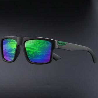1 副方形未来渐变色休闲时尚眼镜，男女通用，适合海滩、驾驶、日常佩戴、摄影、度假，也是四季皆宜的理想礼物