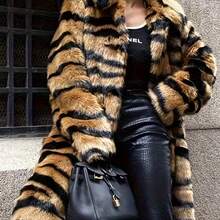 Autumn And Winter Warm Artificial Fur Coat, Warm Patchwork Jacket - 虎紋皮草 - 查看 2