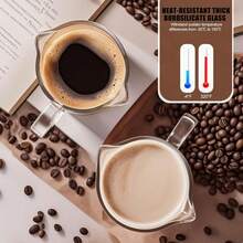 75ml Concentrated Coffee Cup With Handle & Double Spout, Transparent Glass Measuring Cup, Suitable For Making Coffee, Desserts, Salad Dressings - Multicolor - View 7