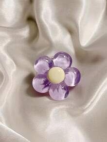 1 pieza Soporte de teléfono minimalista con decoración de flor de color caramelo transparente