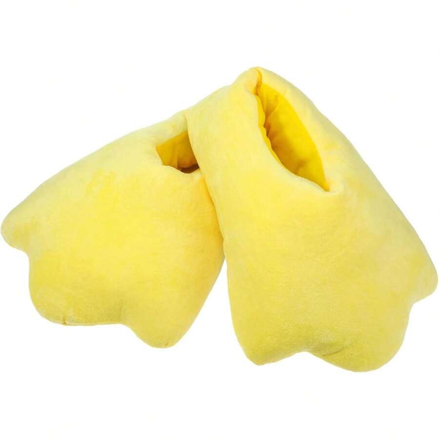 Fluffy Duck Slippers For Winter, Cute Cartoon Design - 6.5-8.5 - View 1