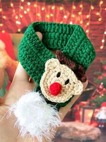 طوق عيد الميلاد للقطط الأليفة قطعة واحدة، وشاح مُحبوك للقطط الصغيرة، إكسسوارات زي عيد رأس السنة للكلاب - متعدد الألوان - مشاهدة 8