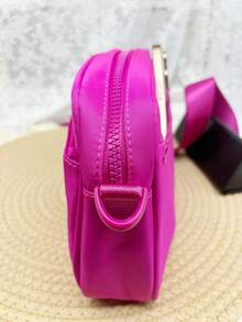 Checkered Crossbody Bag For Women Small Cute Purses  Shoulder Handbags Wide Strap - Hot Pink - View 6