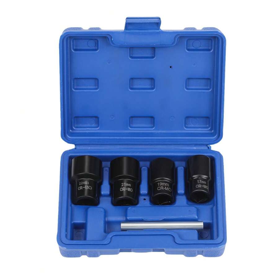 1/2" Locking Wheel Nut Remover Stud Bolt Impact Twist Socket Extractor Tool Set - Default - View 1