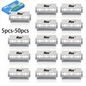 5-50 Platinum Extra Double Edge Razor Blades - Men's Razor Blades For Shaving - Platinum Stainless Steel Blades For A Smooth, Precise And Clean Shave