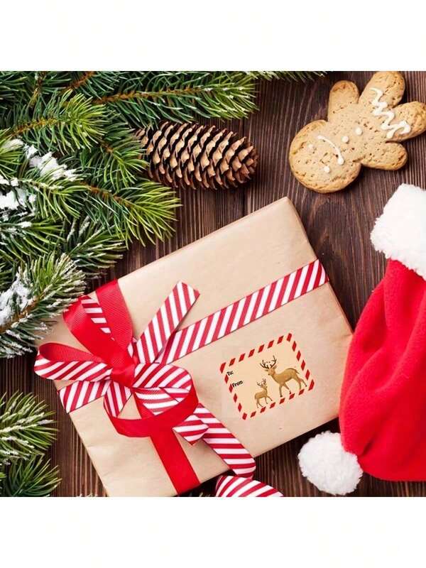 200pcs/Roll Christmas Gift Label Stickers, Writable Self-Adhesive Multi-Purpose Holiday Decoration Labels For Holiday Gift Packaging, Daily General Self-Adhesive Labels, Multi-Style,Christmas Decorations,Christmas ,Christmas Crafts