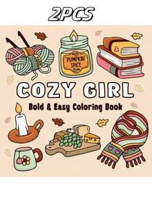 1 Pieza (21cm*21cm) Nuevo Libro para Colorear para Adultos, Papel Opaco Grueso, Líneas Claras para Colorear Fácilmente, Libro para Colorear con Tema "Chica Cómoda", Colorear DIY, Cultivar la Habilidad de Pensar, Adecuado para Papelería, Útiles Escolares, Regalo Perfecto para Niñas, Temporada de Bodas, Día de la Madre - CHICA ACOGEDORA - Ver 12