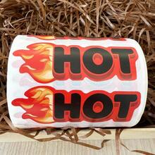 POJHK  Fluorescent Red Hot Stickers Hot Flame Shaped Fire Shape Labels Marking Popular Items For Restaurant Supermarkets Stores Shops 500pcs (Big) - 紅1 - 查看 9