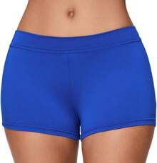 Cut Low Rise Booty Shorts - Spandex Active Dance Yoga Workout Fitness Shorts WomenA Valentine's Day KV0K - 經典藍 - 查看 1