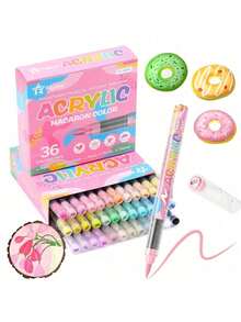 Pigmentos del sistema de color Macaron de Flysea, 24/36 colores completos, adecuados para manga, dibujos animados, pintura de retratos, bocetos, escritura, colores vibrantes, imágenes ricas y coloridas. - Multicolor - Ver 12