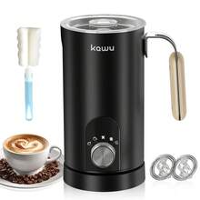 Espumador de leche. 5 en 1. Calienta y bate. Fácil de usar y limpiar. Práctico - Negro (Set con regalos) - Ver 10