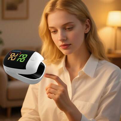 Fingertip Pulse Oximeter, Home & Medical Oxygen Saturation Monitor, Heart Rate Detector
