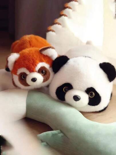 1 件 20 厘米/7.87 英寸熊猫变身浣熊翻滚毛绒玩偶，柔软毛绒逼真浣熊玩偶，可爱卡通毛绒玩偶，熊猫毛绒玩偶，送给家人和朋友的礼物，家居装饰，沙发配件，礼物