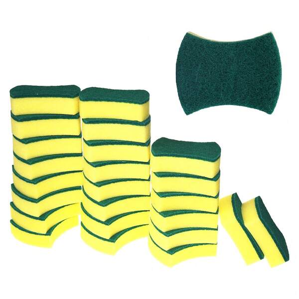 12/24Pcs Sponges Kitchen, Heavy Duty Dish Sponge, Cleaning Dish Scrubber Sponge For Home And Kitchen, Stink-Free Cleaning Supplies For Pots, Pans, Non-Scratch For Dish,Scrub Sponges