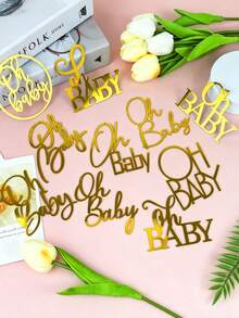 Acrylic Alphabet & Number Cake Decorations, Mirror Plated Digital 0-9 And Letter A-Z Cake Toppers, For Anniversary, Wedding, Baby Birthday Party Decor - Multicolor - View 8