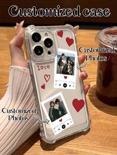 1-częściowy personalizowany pokrowiec na telefon ze zdjęciem, możliwość personalizacji wielu zdjęć, przezroczysty pokrowiec na telefon z narożnikami i zabezpieczeniem przed upadkiem, odpowiedni do dzielenia się zdjęciami z imprez, życia i rodziny, kompatybilny z 17 Pro Max/16 Pro/15 Pro Max/14 Pro Max/13 Pro Max/A13/A14/A15/A52/A54/A55/OPPO A18/OPPO A58/S Ultra/S24 Ultra/A52S/A05/OPPO/Redmi, nadaje się na Wielkanoc, Walentynki, Dzień Ojca, nadaje się do codziennego użytku i jako prezent rocznicowy