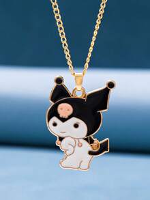 Sanrio 1pc Cute Cartoon Kuromi Pendant Necklace, Suitable For Daily Wear - Black - View 6
