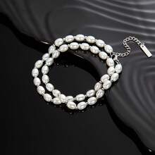 1pc Punk Style The Glass Pearls Weater Chain Necklaces For Men And Women