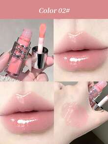 Gege Bear 1pc Glossy Hydrating Moisturizing Plump Glass-Like Lip Gloss, Long-Lasting And Non-Sticky - 彩色 - 查看 12