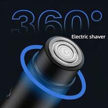 Mini Portable Electric Razor, Compact Electric Shaver, Wireless Charging, Dual-Ring Blade Design, Car/Travel Use, Suitable For Eyebrows, Upper/Lower Lips, Cheeks, Chin, And Neck - 黑色 - 查看 3