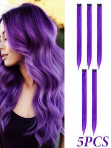 9 pezzi Extension per capelli molletta-in arcobaleno per ragazze - Colori casuali vivaci con molletta facili da applicare e sicure, adatte per feste, uso quotidiano casual e in tutte le stagioni