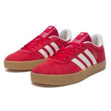 Adidas 女士红色低帮休闲运动鞋 VL COURT 3.0，舒适低帮鞋，适合日常通勤，复古户外运动鞋 KI5079 - 淺猩紅/漢玉白/樹脂黃 - 查看 4