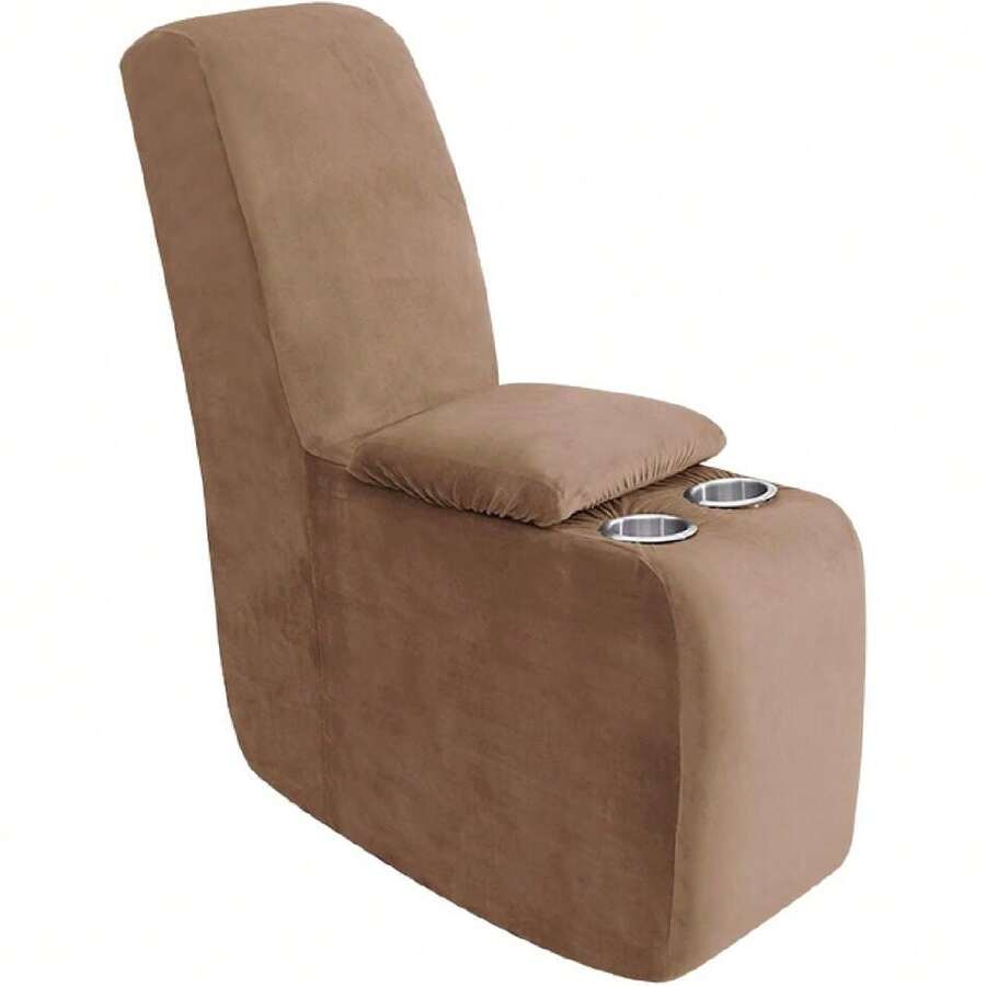 7-Piece L Shape Sectional Recliner Sofa Covers, Velvet Stretch Reclining Couch Covers For Reclining L Shape Sofa, Thick, Soft, Washable (Sand, 1 Console Cover),24502631