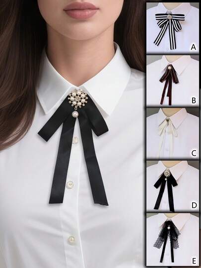 1pc Elegant Bowknot Collar Clip, Decorative Accessory, Versatile Classic Design
