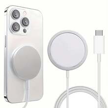 Cargador inalámbrico magnético de 15W compatible con iPhone 17 Pro Max/17 Pro/17 Air/17/16/15/14/13/12/11 Series - Blanco - Ver 2