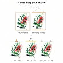 3 pièces/set Impressions d'art de peinture à l'huile de fleurs indigènes australiennes, affiches botaniques, art décoratif, style vintage et campagnard, décoration murale florale de thème printanier, avec affiche peinte de portrait d'intérieur, convient pour la décoration de la maison, de la chambre, du salon, de la salle de bain, décoration murale, avec option de cadre