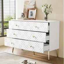 Moderner 6-Schubladen-Kommode – 120x40x80cm – Elegantes Schwarz mit Gold – Metallbeine für Stabilität – Perfekt für Schlafzimmer & Wohnzimmer