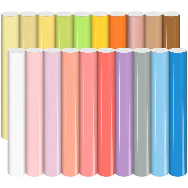 20 Pack BLB Heat Transfer Vinyl, 12x10 Inch Bohemian Neutral Tone Lavender + Cream Sheets, Apparel Decoration, Compatible With Most Cutting Machines