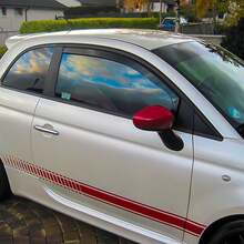 Wind Deflectors FOR FIAT 500 Or Fiat ABARTH 3-Doors 2007-On 2pc Tinted + Clips - por defecto - Ver 5