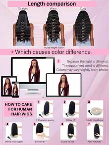 باروكة أمامية من الدانتيل بكثافة 200 دنير بطول 40 بوصة، لون بوردو 99j، شعر بشري أمامي من الدانتيل، باروكة أمامية من الدانتيل بشعر بشري مستقيم لون بوردو 99j، باروكة أمامية من الدانتيل بشعر بشري مع شعر طفل مسبق النتف لون بوردو 99j - SBUG - مشاهدة 11