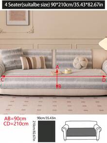 1pc Autumn/Winter Plush Thickened Warm Sofa Cushion Cover, Modern Minimalist Non-Slip Sofa Seat Pad, Dust-Proof And Washable Sofa Slipcover, Light Gray Fresh And Fashionable, Soft And Fade-Resistant, Pet-Friendly Protective Cover, Adjustable For Corner Sofa, Suitable For Bedroom, Office, Living Room Combination Furniture, L-Shaped Sofa And 1/2/3/4-Seat Sofa