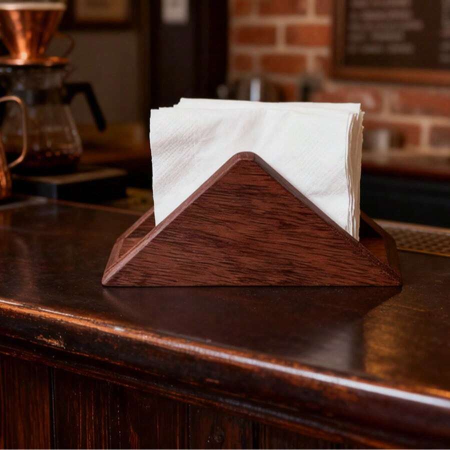 1pc New Creative Wooden Tissue Box Holder, For Home & Hotel Use - Multicolor - View 1