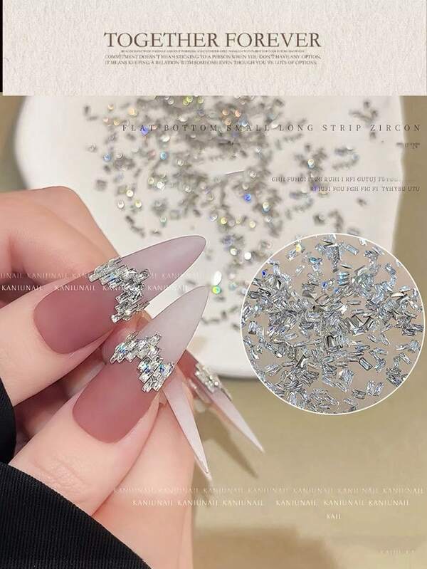 50 pièces Mini Charms à ongles en zircone transparente glacée - Super étincelant, strass à fond pointu pour décorations de manucure et pédicure DIY