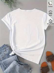 S274 Personalized Printed Casual Short-Sleeved Shirt - White - View 4