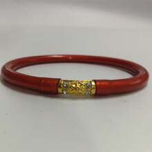 1pc Plastic & Silicone Gold Bangle Bracelet, Hexagram Charm Bracelet Suitable For Women's Daily Wear