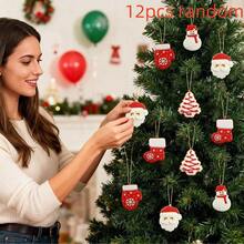 1 Set/12 Stück Weihnachtsschmuck Lebkuchenmännchen Weihnachtsanhänger, Tropfen & Spitzen, bunte Weihnachtsdekorationen für Weihnachtsbaum, Partydekoration (Lebkuchenmännchen)