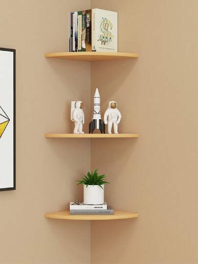 Corner Wall Shelves, Wood Corner Floating Shelves , Corner Shelves Wall Mount,Wall Mount Storage Display For TV Accessories, Monitor, Speaker, Cable Box, Game Console (15cm Beech)