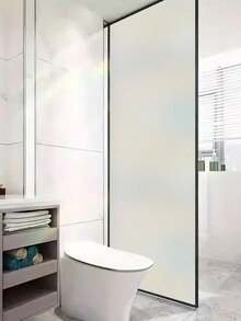 1 Piece Privacy Window Sticker - Pure Frosted Glass Film For Offices, Bathrooms, And Homes - Semi Transparent And Opaque - Electrostatic Adhesive - Blocks Peeping And Glare - White - View 3