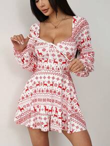 Sexy Backless Tie-Up Lantern Sleeve Dress, Elegant Pleated Jumpsuit, Suitable For Bars, Parties, Home