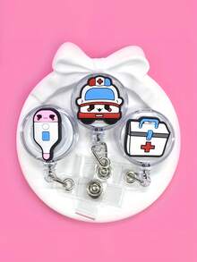 Giá đỡ thẻ y tế trong suốt, giá đựng thẻ công sở có khóa rút, hộp đựng thẻ, mặt dây chuyền di động, thích hợp cho các cuộc họp, sự kiện và văn phòng, dành cho nữ, ví móc khóa, ví đựng thẻ mini, ví nhỏ. - Nhiều màu - Xem 3