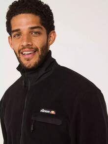 Ellesse Maseben Full Zip Fleece Jacket Black FREE UK DELIVERY 100% Polyester Funnel Neck Machine Washable - Black - View 3