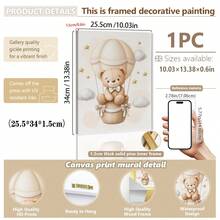 Children's Room Wall Sticker Poster, Beige Teddy Bear, Moon, Hot Air Balloon And Star Pattern, Suitable For Decorating Children's Room, Applicable To Children's Room, Nursery, Boys And Girls Party Bedroom Background, Kindergarten Classroom Decoration, Waterproof. Can Be Used As Headboard Decoration Wallpaper, Party Decoration Gift. - Multicolor - View 15