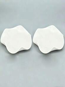 2 Stück Keramik Löffelablage, blumenförmiger Suppenlöffelhalter, kleine Tellerschale, Schachbrett- & Wolkenmuster Keramikteller, Dessert-/Salat-/Frühstücksteller, elegante Schmuck- & Kosmetikaufbewahrungsschale, geeignet als Fotografie-Requisite