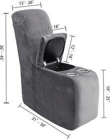 7-Piece L Shape Sectional Recliner Sofa Covers, Velvet Stretch Reclining Couch Covers For Reclining L Shape Sofa, Thick, Soft, Washable (Sand, 1 Console Cover),24502631